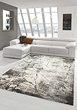 Teppich-Traum DESIGNERTEPPICH Wohnzimmer abstrakte Naturtöne anthrazit...