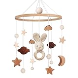 Mobile Baby Holz Mobile Babybett Bettglocke Windspiel baby mit Wolken...