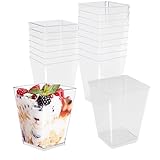Foydream Dessertgläser Plastik 150 ml, 50 Stück Desserttassen Eckig...