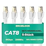Ercielook Lan Kabel 0,25m-5 Stück - Hochgeschwindigkeits 40 Gbit/s...