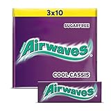 Airwaves Kaugummi | Cool Cassis | Lila, zuckerfrei | 20 x 3 Packungen (20 x...