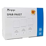 Kopp Paris Profipack 6x Schutzkontakt-Steckdosen, 4x Aus-Wechselschalter,...