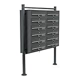 Wiltec 12er Briefkastenanlage Anthrazit 898 x 270 x 1500 mm,...