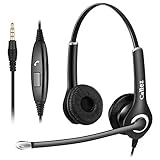 PC Headset Handy für Smartphone Computer Laptop, 3,5mm Klinke Kopfhörer...