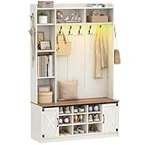 Hzuaneri Garderobe mit Sitzbank, Garderobe Con LED, Eingangsmöbel mit...