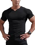 Herren Mesh Athletic T-Shirts mit geteiltem V-Ausschnitt für...