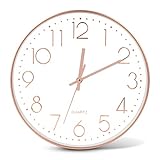 LEEPAT Wanduhr,30 cm Wanduhr Ohne TickgeräUsche, Modern Quartz Lautlos...