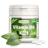 Vitamin B6, hochdosiert, 20mg - 180 Tabletten, vegan. Pyridoxin -...