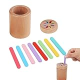 Eabdice Farben Lernen Holzspielzeug mit Magnetischem Deckel, Sortierspiel...