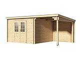 Woodtex Holz Gartenhaus Blockbohlenhaus CA2976 | Wandstärke 28 mm |...