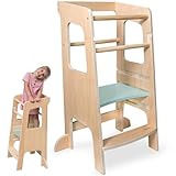 dwin® Lernturm für Kinder ab 1 Jahre mit Kippschutz (Naturholz,...