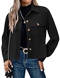 Hotouch Cordjacke Damen Langarm Button Down Boucle Jacke mit Taschen Herbst...
