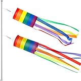 2 Packungen Amerikanische US Flagge Windsack Bunten Regenbogen Hängende...