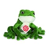 Teddy Hermann 92020 Frosch 15 cm, Kuscheltier, Plüschtier mit recycelter...