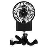 KICHOUSE Tragbarer USB für Kinderwagen Wiederaufladbarer Handventilator...