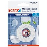 tesa Powerbond Montageband für Fliesen & Metall, feuchtraumbeständig, mit...