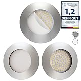 Scandinavian home 3er Set LED Einbaustrahler 230V 4,5W Warmweiß 60mm -...