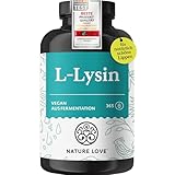 NATURE LOVE® L-Lysin - 365 vegane Kapseln - 1000mg L-Lysin HCL pro...