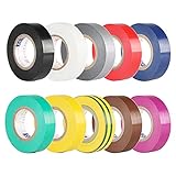 TSKDKIT 10 Stück 10m Isolierband Farbiges Klebeband 15mm Isolierbänder...