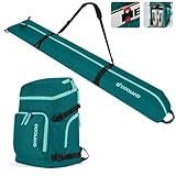 Odoland Skitasche Set, Gepolstert Skisack und Schuhtasche Combo für...