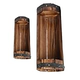 jojofuny Halbtonne Pflanzgefäß Satz aus Karbonisiertem Vollholz...