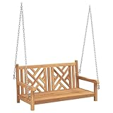 vidaXL Outdoor-Schaukelbank aus braunem Teakholz mit rustikaler...
