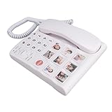 Alomejor Schnurgebundenes Telefon mit Großen Tasten und Bildtasten, Extra...