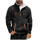 Generisch Sweatjacke Herren Ohne Kapuze Warme Sportjacke Outdoor Jacke...