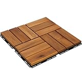 BURI 1m² Holzfliesen Terrassenfliesen Fliesen Holz Mosaik 30x30 cm -...