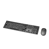 Amazon Basics Tastatur und Maus, kabellos, aufladbar, ultradünn, leiser...