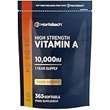 Vitamin A Hochdosiert 10000 IE | 1 Jahr Vorrat | Augenvitamine | Retinol...