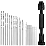 Handbohr mit 25 Spiralbohrer (0.5-3.0mm) Handbohrer Mini Bohrmaschine Pin...