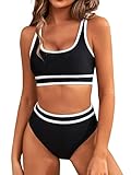 Genfien Bikini-Sets für Damen High Waist Bikini mit Hoher Taille Bademode...