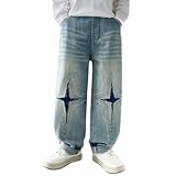 Zerrissene Baggy Jeans Jungen Weites Bein Denim Hose Kinder Jungs...