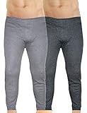 LisaModa Herren Thermounterhose 2er Pack grau Winter Leggings Größe XL