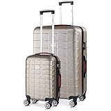 MONZANA® 2er Set Koffer Boardcase M, XL Gelgriffe TSA Schloss Reisekoffer...