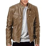 Regenjacke Herren Angebote 2024 Ab Wann Herren PU Lederjacke Causal Belted...