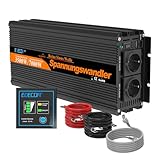 EDECOA Spannungswandler 3500w Reiner Sinus Wechselrichter 12v 230v mit 2X...
