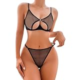 Dessous-Set Bügel Push Up Sexy Hot Damen Transparentes Oberteil BH und...