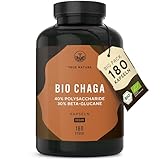 BIO Chaga Pilz Extrakt - 180 Kapseln - 12.000mg Extrakt (10:1) - 40%...