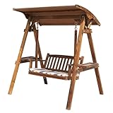 Veranda-Schaukel aus Holz, für den Außenbereich, Allwetter-Schaukel mit...
