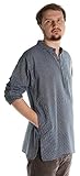 HEMAD Fischerhemd Kurta-Hemd Baumwolle Modell: Anfortas, blau-weiß...
