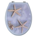 MSV WC Sitz Toilettendeckel MDF Holzkern Seestern Scharniere aus Edelstahl...