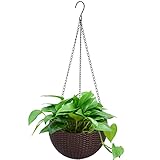CUNQN Blumenampel Blumentopf Außen Hängen Pflanzampel mit Loch und Ketten...