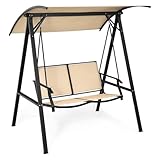 Wasserabweisende Outdoor-Schaukelbank mit verstellbarem Baldachin,...