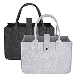 patinadrift 2 Stück Filztasche Faltbare Filztaschen Shopper Große...