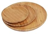 Bambusteller Bamboo Plates Holzteller aus umweltfreundlichem Bambus Holz 3...