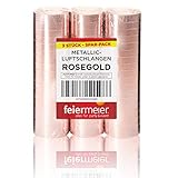 Luftschlangen Metallic 3er Feiermeier Rosegold Sparpack - 3 Rollen mit je...