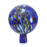 Lauschaer Glas Gartenkugel Rosenkugel aus Glas mit Granulat dunkelblau h...