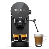 Klarstein Espresso Siebträgermaschine mit Milchaufschäumer, 0,9L Retro...